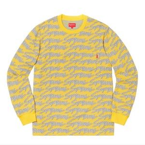 Supreme Signature Script logo L/S Pocket Tree